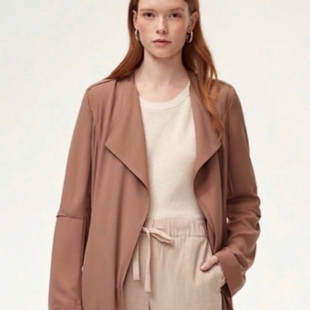 Babaton Aritzia Quincy Jacket / Flowy Trench Coat in Nutmeg